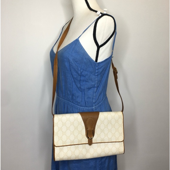 Authentic Gucci crossbody bag white monogram coated canvas - Picture 2 of 16